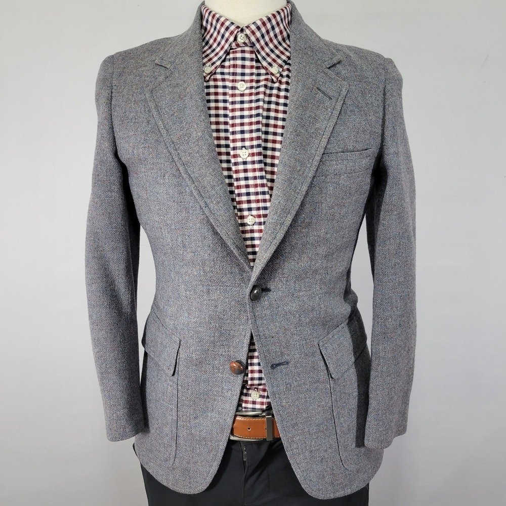John Alexander Men's Tweed Style Sport Coat Blazer Two Button Gray About 38S